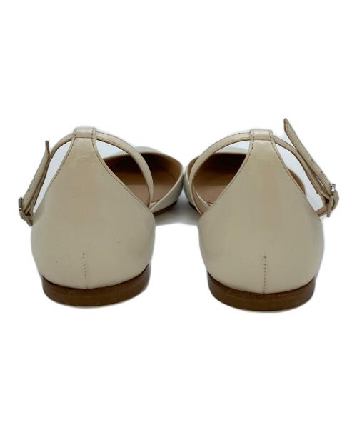 Gianvito Rossi（ジャンヴィト ロッシ）Gianvito Rossi (ジャンヴィト ロッシ) フラットパンプス　40994 7990 ホワイト サイズ:37の古着・服飾アイテム