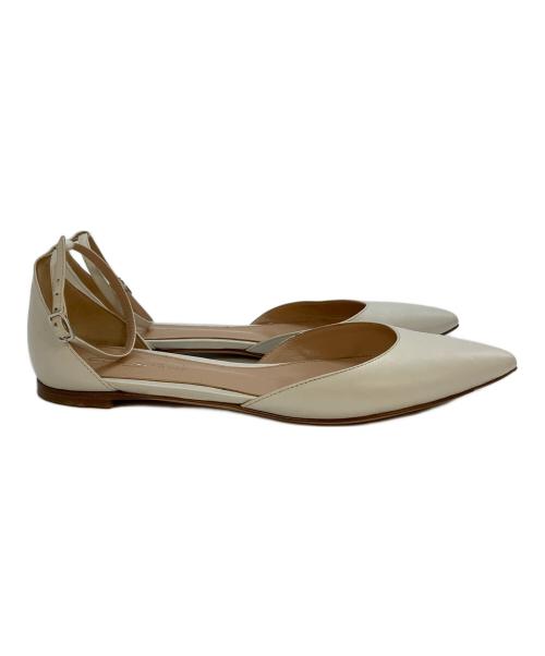 Gianvito Rossi（ジャンヴィト ロッシ）Gianvito Rossi (ジャンヴィト ロッシ) フラットパンプス　40994 7990 ホワイト サイズ:37の古着・服飾アイテム