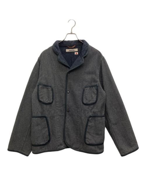 KAPITAL（キャピタル）KAPITAL (キャピタル) 裏起毛ビーチクロスジャケット ゴマ塩/ネイビー サイズ:SIZE Lの古着・服飾アイテム