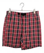 stussyステューシー）の古着「Nepal Plaid Mountain Short 112270」｜ブラック×レッド