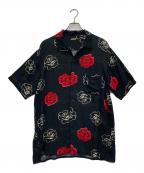 KAPITALキャピタル）の古着「花柄レーヨンアロハシャツ」｜ブラック