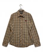 BURBERRY BLACK LABELバーバリーブラックレーベル）の古着「ノバチェックシャツ　bmh11-297-44」｜ブラウン