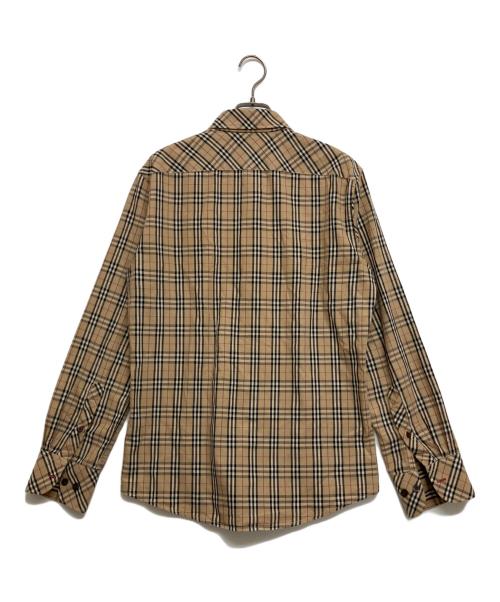 BURBERRY BLACK LABEL（バーバリーブラックレーベル）BURBERRY BLACK LABEL (バーバリーブラックレーベル) ノバチェックシャツ　bmh11-297-44 ブラウン サイズ:SIZE3の古着・服飾アイテム