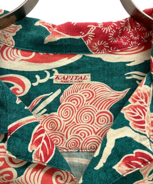 KAPITAL（キャピタル）KAPITAL (キャピタル) 猫柄アロハシャツ　K1405SS94 レッド×グリーン サイズ:SIZE 3の古着・服飾アイテム