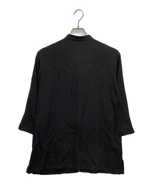 LAUREN RALPH LAUREN（ローレン ラルフ ローレン）LAUREN RALPH LAUREN (ローレン ラルフ ローレン) ビッグシルエット シルク チャイナシャツ ブラック サイズ:SIZE Mの古着・服飾アイテム