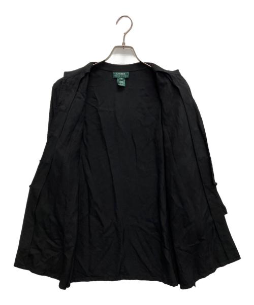 LAUREN RALPH LAUREN（ローレン ラルフ ローレン）LAUREN RALPH LAUREN (ローレン ラルフ ローレン) ビッグシルエット シルク チャイナシャツ ブラック サイズ:SIZE Mの古着・服飾アイテム