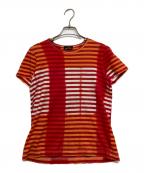 tricot COMME des GARCONSトリココムデギャルソン）の古着「ボーダーTシャツ」｜オレンジ×レッド