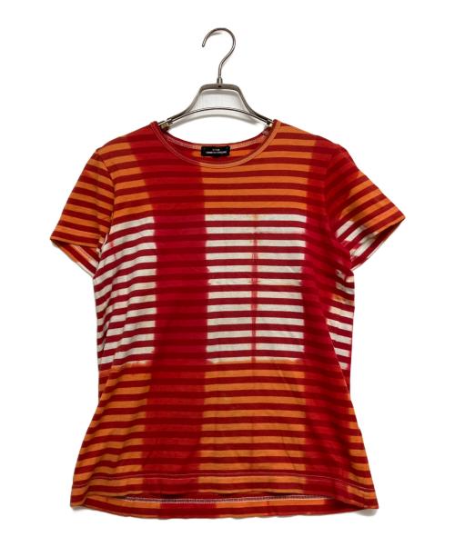 tricot COMME des GARCONS（トリココムデギャルソン）tricot COMME des GARCONS (トリココムデギャルソン) ボーダーTシャツ オレンジ×レッド サイズ:Sの古着・服飾アイテム