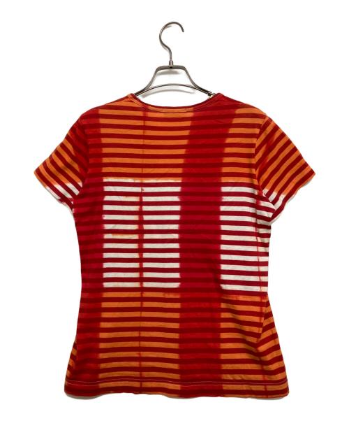 tricot COMME des GARCONS（トリココムデギャルソン）tricot COMME des GARCONS (トリココムデギャルソン) ボーダーTシャツ オレンジ×レッド サイズ:Sの古着・服飾アイテム