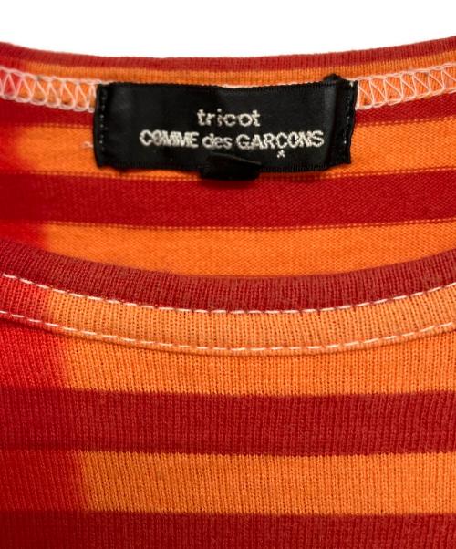 tricot COMME des GARCONS（トリココムデギャルソン）tricot COMME des GARCONS (トリココムデギャルソン) ボーダーTシャツ オレンジ×レッド サイズ:Sの古着・服飾アイテム