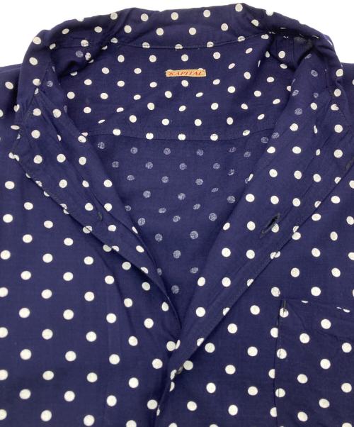KAPITAL（キャピタル）KAPITAL (キャピタル) ポルカドット レーヨンシャツ ネイビー サイズ:SIZE Lの古着・服飾アイテム