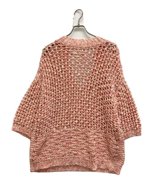OWIL（アウル）OWIL (アウル) HALF SLEEVE PULLOVER HAND KNIT ピンク サイズ:SIZE38の古着・服飾アイテム