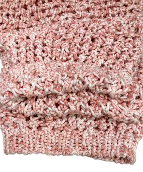 OWIL（アウル）OWIL (アウル) HALF SLEEVE PULLOVER HAND KNIT ピンク サイズ:SIZE38の古着・服飾アイテム