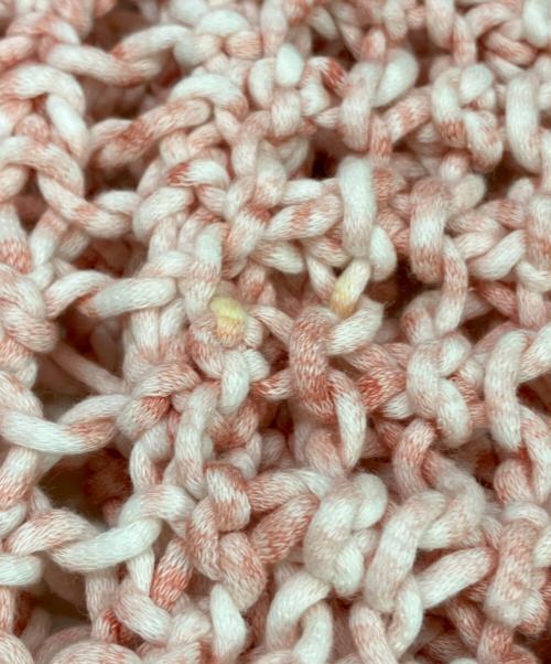 OWIL（アウル）OWIL (アウル) HALF SLEEVE PULLOVER HAND KNIT ピンク サイズ:SIZE38の古着・服飾アイテム