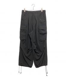 Yohji Yamamoto pour homme（ヨウジヤマモト プールオム）の古着「ウールギャバジンワイドカーゴパンツ HK-P46-100」｜ブラック