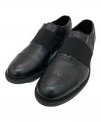 COMME des GARCONS HOMME PLUSコムデギャルソンオムプリュス）の古着「ゴムバンドブローグシューズ PP-K103-001-1-3」｜ブラック