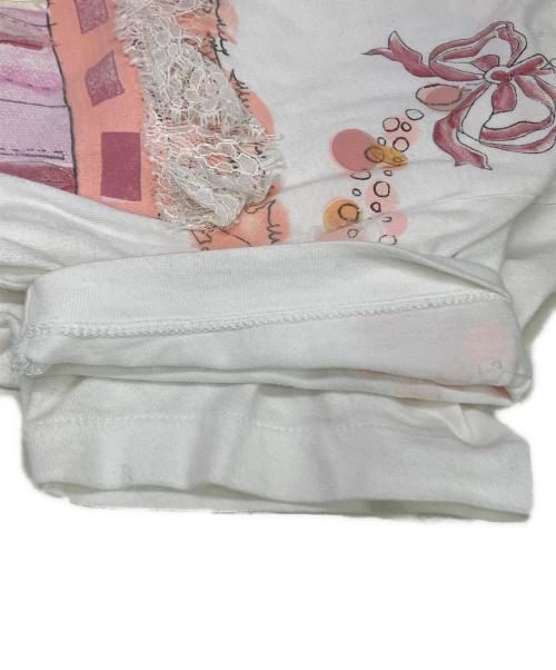 Christian Dior（クリスチャン ディオール）Christian Dior (クリスチャン ディオール) コルセット柄プリント半袖Tシャツ　2E12155024 ホワイト サイズ:SIZE 38の古着・服飾アイテム
