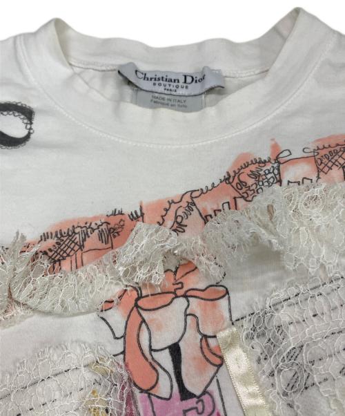 Christian Dior（クリスチャン ディオール）Christian Dior (クリスチャン ディオール) コルセット柄プリント半袖Tシャツ　2E12155024 ホワイト サイズ:SIZE 38の古着・服飾アイテム