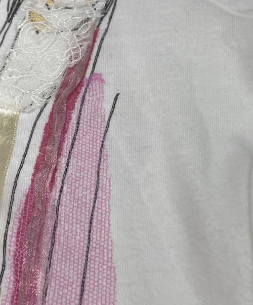 Christian Dior（クリスチャン ディオール）Christian Dior (クリスチャン ディオール) コルセット柄プリント半袖Tシャツ　2E12155024 ホワイト サイズ:SIZE 38の古着・服飾アイテム