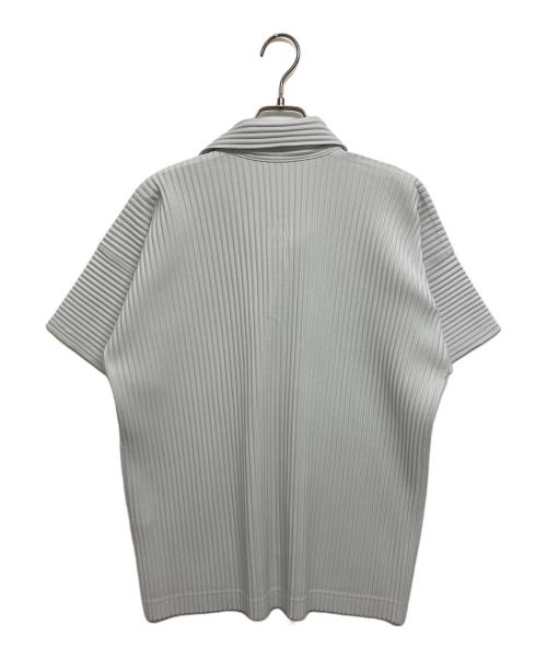 HOMME PLISSE ISSEY MIYAKE（オム プリッセ イッセイ ミヤケ）HOMME PLISSE ISSEY MIYAKE (オム プリッセ イッセイ ミヤケ) プリーツ半袖 ポロシャツ　HP01JM121 ホワイト サイズ:SIZE3の古着・服飾アイテム