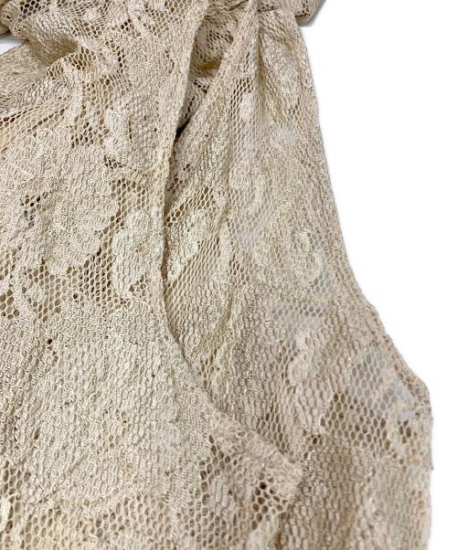 DRIES VAN NOTEN（ドリスヴァンノッテン）DRIES VAN NOTEN (ドリスヴァンノッテン) ノースリーブカシュクールフリルブラウス　	3355-2101 ゴールド サイズ:SIZE36の古着・服飾アイテム