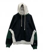 Champion REVERSE WEAVE×N.HOOLYWOODチャンピオン リバース ウィーブ×エヌ ハリウッド）の古着「NEW WEAVE リバースフーディ　C8-W133ー」｜グレー×グリーン