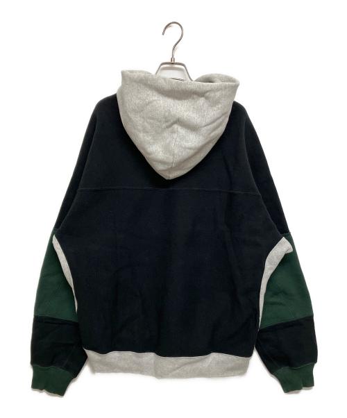Champion REVERSE WEAVE（チャンピオン リバース ウィーブ）Champion REVERSE WEAVE (チャンピオン リバース ウィーブ) N.HOOLYWOOD (エヌ ハリウッド) NEW WEAVE リバースフーディ　C8-W133ー グレー×グリーン サイズ:SIZE　Lの古着・服飾アイテム