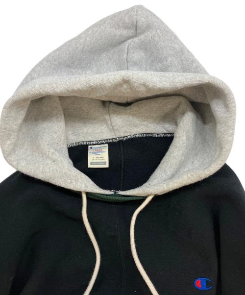Champion REVERSE WEAVE（チャンピオン リバース ウィーブ）Champion REVERSE WEAVE (チャンピオン リバース ウィーブ) N.HOOLYWOOD (エヌ ハリウッド) NEW WEAVE リバースフーディ　C8-W133ー グレー×グリーン サイズ:SIZE　Lの古着・服飾アイテム