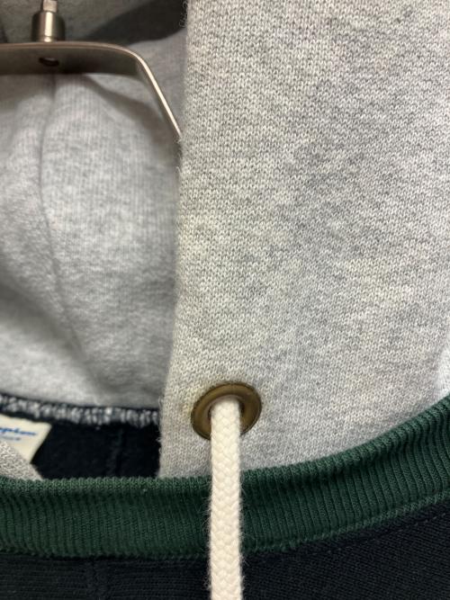 Champion REVERSE WEAVE（チャンピオン リバース ウィーブ）Champion REVERSE WEAVE (チャンピオン リバース ウィーブ) N.HOOLYWOOD (エヌ ハリウッド) NEW WEAVE リバースフーディ　C8-W133ー グレー×グリーン サイズ:SIZE　Lの古着・服飾アイテム