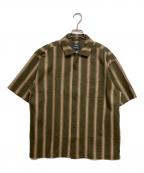 ROARKロアーク）の古着「VERTICAL STRIPE" JACQUARD SS　RWJ1125」｜ベージュ×カーキ