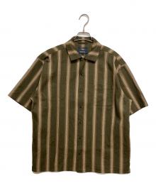 ROARK（ロアーク）の古着「VERTICAL STRIPE" JACQUARD SS　RWJ1125」｜ベージュ×カーキ
