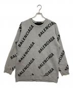 BALENCIAGAバレンシアガ）の古着「オールオーバーロゴニット　576307」｜グレー