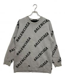 BALENCIAGA（バレンシアガ）の古着「オールオーバーロゴニット　576307」｜グレー