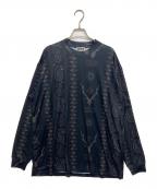 KITH×South2 West8×Columbiaキス×サウスツー ウエストエイト×コロンビア）の古着「Paisley Stripe Terminal Tackle Long Sleeve KHM033487」｜ブラック