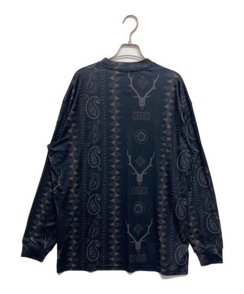 KITH（キス）KITH South2 West8 (サウスツー ウエストエイト) Columbia (コロンビア) Paisley Stripe Terminal Tackle Long Sleeve KHM033487 ブラック サイズ:SIZE Mの古着・服飾アイテム