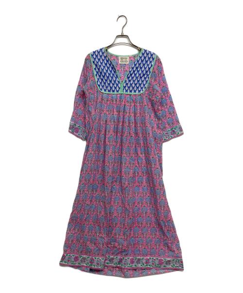 SZ Blockprints（エスゼットブロックプリント）SZ Blockprints (エスゼットブロックプリント) ブラウスワンピース ピンク サイズ:SIZE Sの古着・服飾アイテム