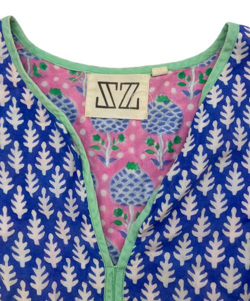 SZ Blockprints（エスゼットブロックプリント）SZ Blockprints (エスゼットブロックプリント) ブラウスワンピース ピンク サイズ:SIZE Sの古着・服飾アイテム