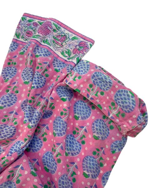 SZ Blockprints（エスゼットブロックプリント）SZ Blockprints (エスゼットブロックプリント) ブラウスワンピース ピンク サイズ:SIZE Sの古着・服飾アイテム