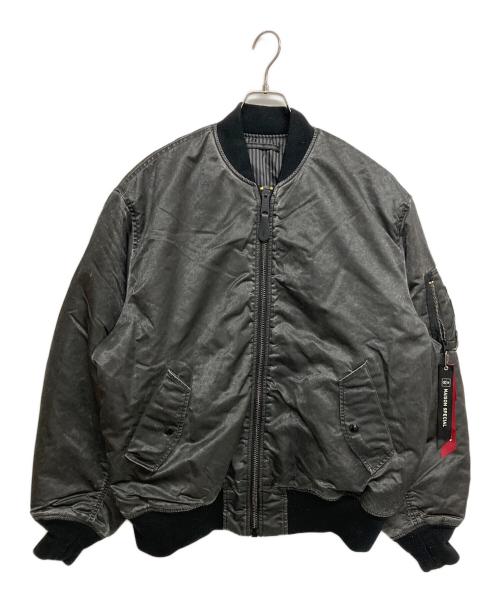 MAISON SPECIAL（メゾンスペシャル）MAISON SPECIAL (メゾンスペシャル) ALPHA (アルファ) MA-1 SCRATCH CORE SPEC　0615-00-573-8335 グレー サイズ:SIZE Mの古着・服飾アイテム
