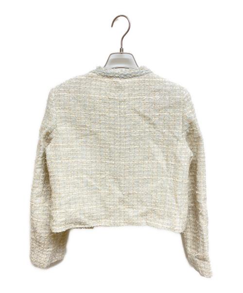 ANAYI（アナイ）ANAYI (アナイ) ミックスツイードノーカラー ジャケット　10261110080 アイボリー サイズ:SIZE 34 未使用品の古着・服飾アイテム