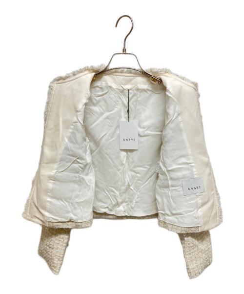 ANAYI（アナイ）ANAYI (アナイ) ミックスツイードノーカラー ジャケット　10261110080 アイボリー サイズ:SIZE 34 未使用品の古着・服飾アイテム