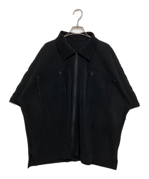 HOMME PLISSE ISSEY MIYAKE（オム プリッセ イッセイ ミヤケ）HOMME PLISSE ISSEY MIYAKE (オム プリッセ イッセイ ミヤケ) FLIPバックビッグポケットシャツ HP31JJ172 ブラック サイズ:SIZE3の古着・服飾アイテム