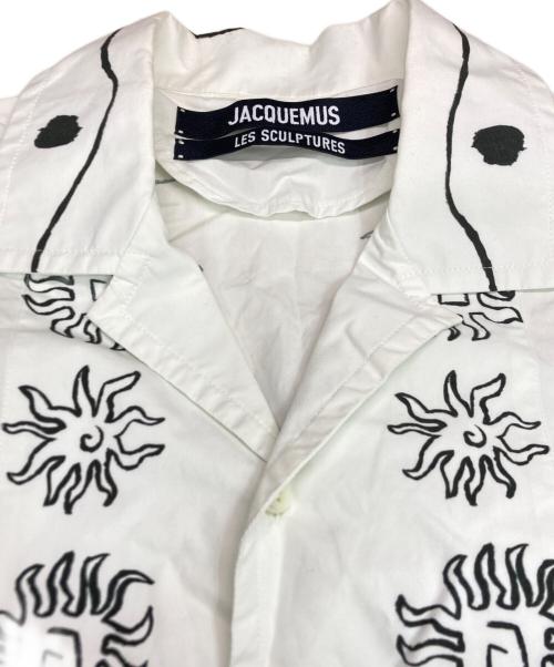 jacquemus（ジャックムス）JACQUEMUS (ジャックムス) La chemise Jean/プリントボーリングシャツ ホワイト×ブラック サイズ:SIZE 46の古着・服飾アイテム