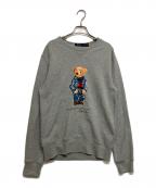 POLO RALPH LAURENポロ・ラルフローレン）の古着「DENIM BEAR CREW SWEAT ポロベア スウェット」｜グレー