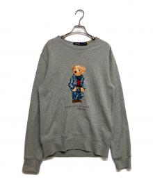 POLO RALPH LAUREN（ポロ・ラルフローレン）の古着「DENIM BEAR CREW SWEAT ポロベア スウェット」｜グレー