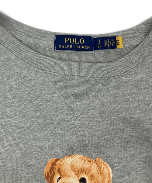 POLO RALPH LAUREN（ポロ・ラルフローレン）POLO RALPH LAUREN (ポロ・ラルフローレン) DENIM BEAR CREW SWEAT ポロベア スウェット グレー サイズ:SIZE Sの古着・服飾アイテム