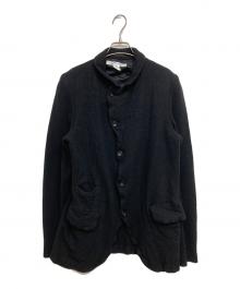 COMME des GARCONS SHIRT（コムデギャルソンシャツ）の古着「wool nylon thin serge garment treated/ウール縮絨 袖ニット 4ボタン ジャケット　FN-J505」｜ブラック