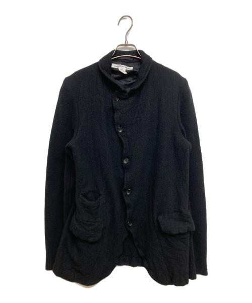 COMME des GARCONS SHIRT（コムデギャルソンシャツ）COMME des GARCONS SHIRT wool nylon thin serge garment treated/ウール縮絨 袖ニット 4ボタン ジャケット　FN-J505 ブラック サイズ:SIZE Mの古着・服飾アイテム