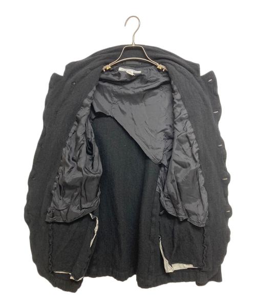 COMME des GARCONS SHIRT（コムデギャルソンシャツ）COMME des GARCONS SHIRT wool nylon thin serge garment treated/ウール縮絨 袖ニット 4ボタン ジャケット　FN-J505 ブラック サイズ:SIZE Mの古着・服飾アイテム
