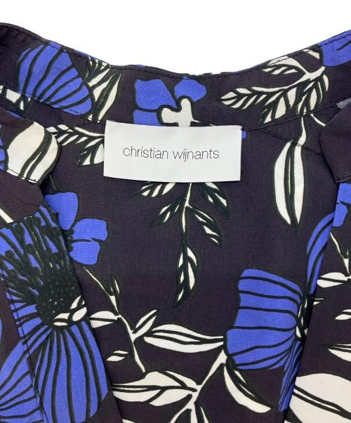 christian wijnants（クリスチャン ワイナンツ）christian wijnants (クリスチャン ワイナンツ) 花柄ワンピース ネイビー×ブルー サイズ:SIZE36の古着・服飾アイテム